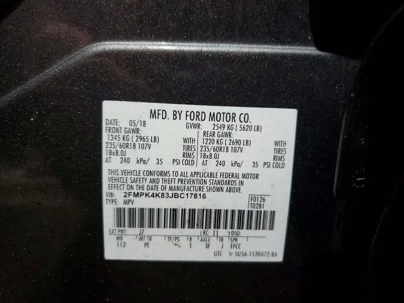 2018 FORD EDGE TITANIUM  