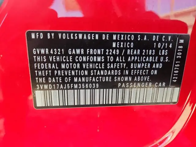 2015 VOLKSWAGEN JETTA SE  