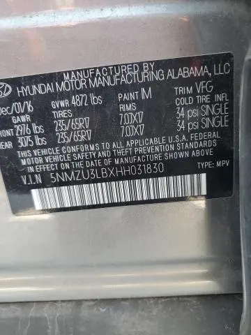2017 HYUNDAI SANTA FE SPORT   