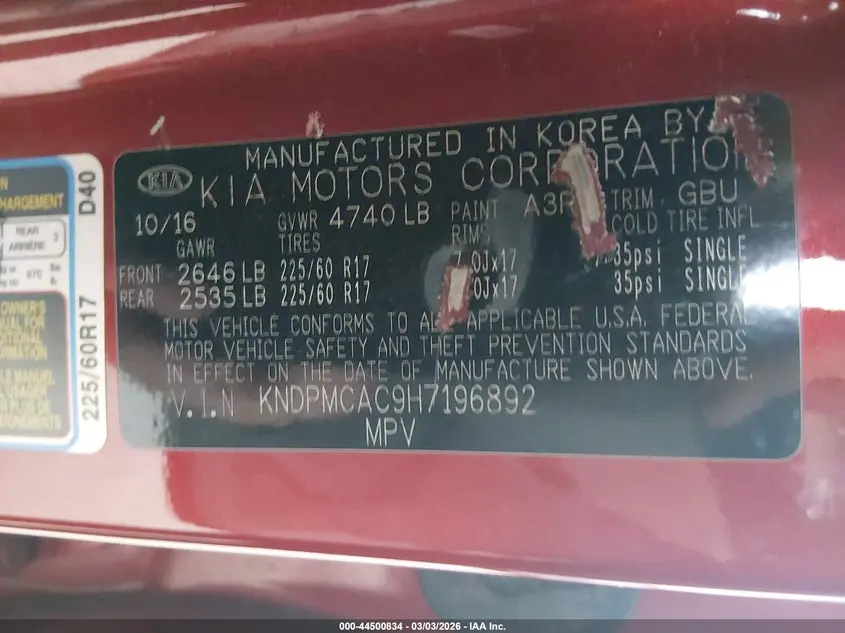 2017 KIA SPORTAGE LX