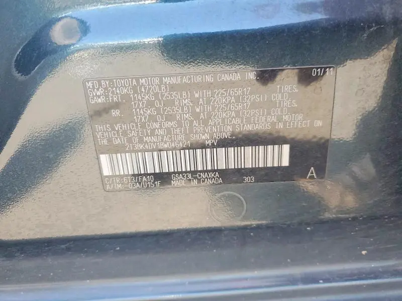 2011 TOYOTA RAV4 BASE  