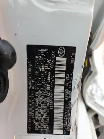 2015 TOYOTA CAMRY LE  