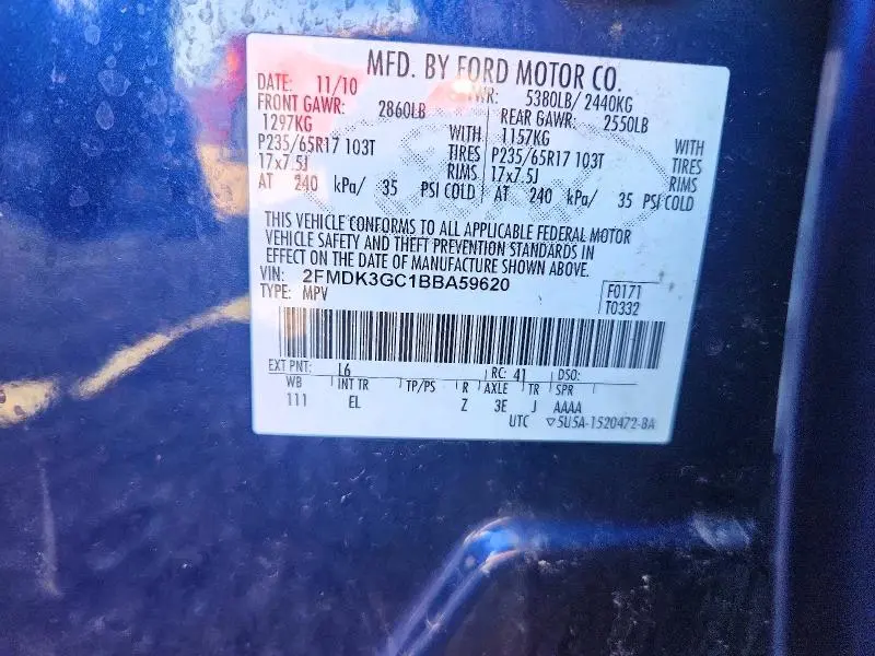 2011 FORD EDGE SE  