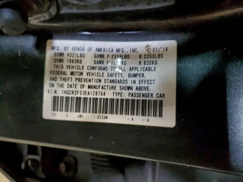 2014 HONDA ACCORD SPORT  
