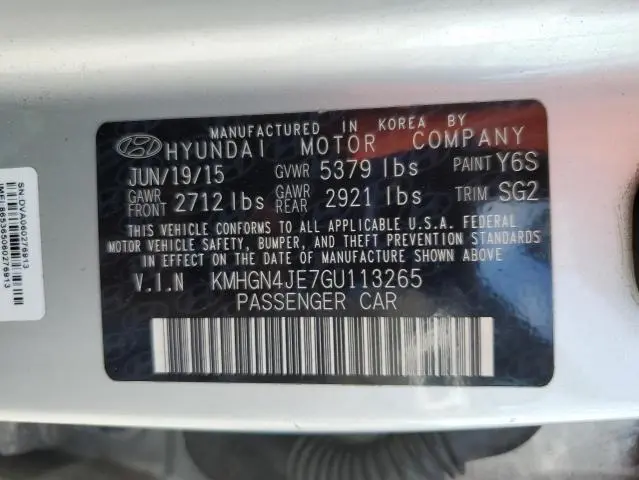 2016 HYUNDAI GENESIS 3.8L  