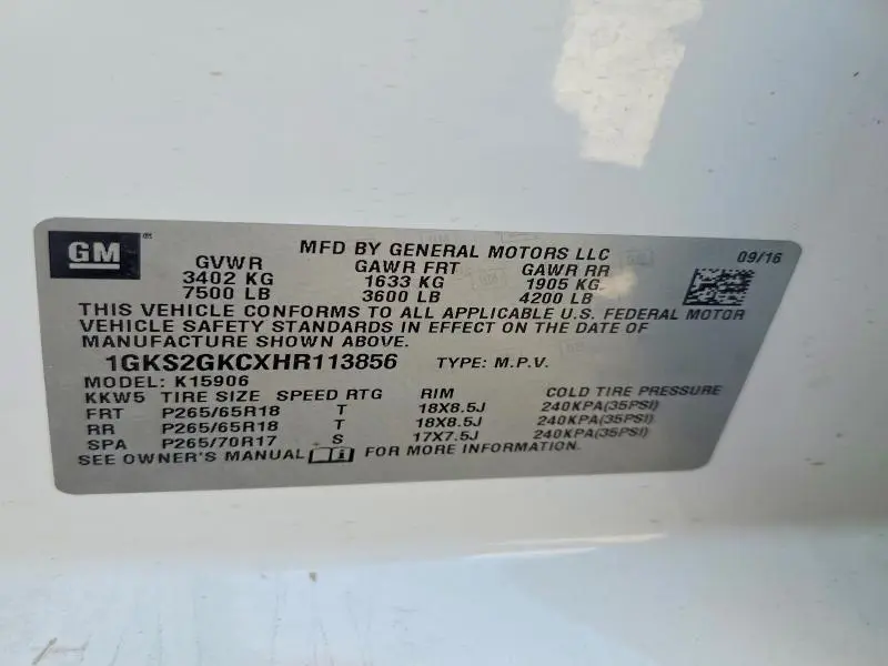 2017 GMC YUKON XL K1500 SLT  