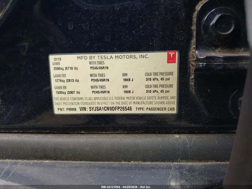 2013 TESLA MODEL S  