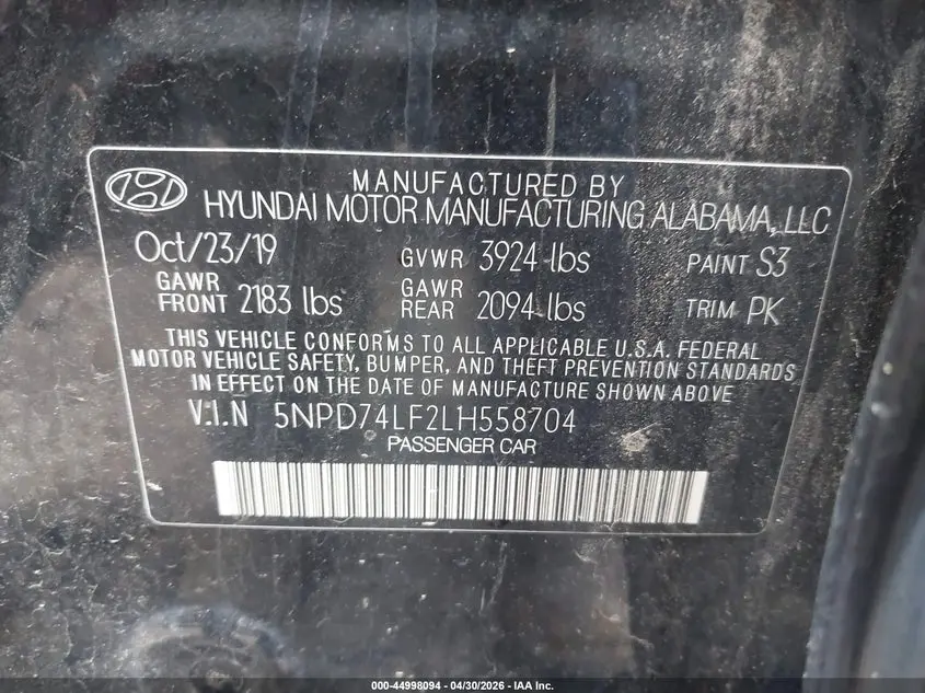 2020 HYUNDAI ELANTRA SE
