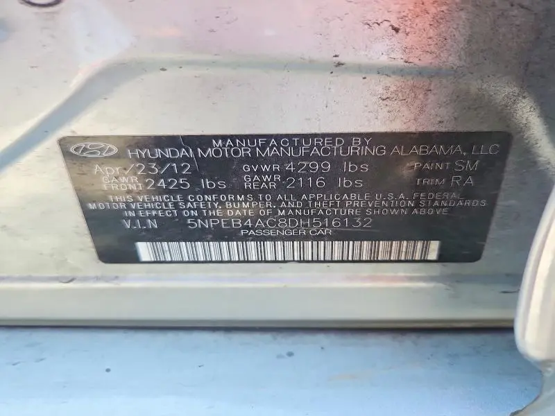 2013 HYUNDAI SONATA GLS  