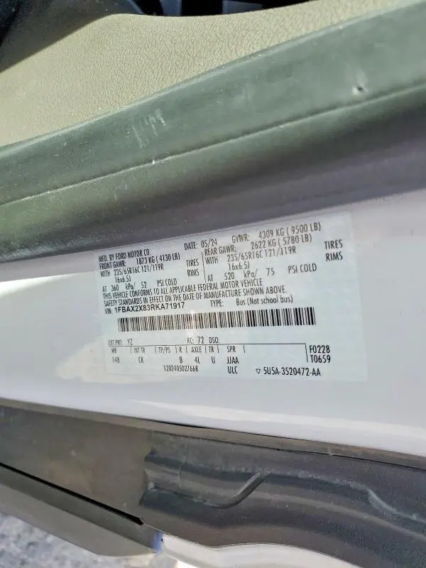 2024 FORD TRANSIT T-350  