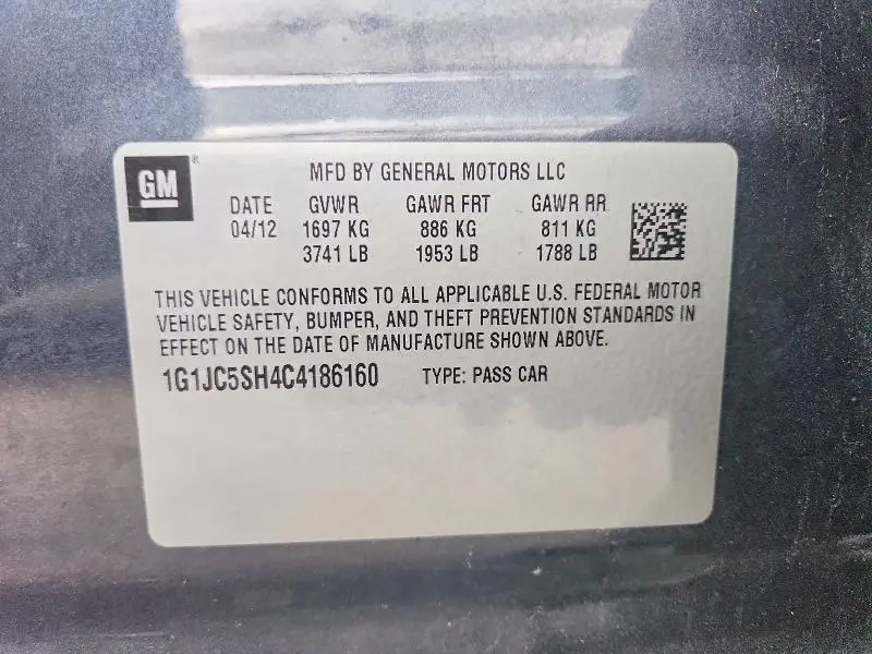 2012 CHEVROLET SONIC LT  