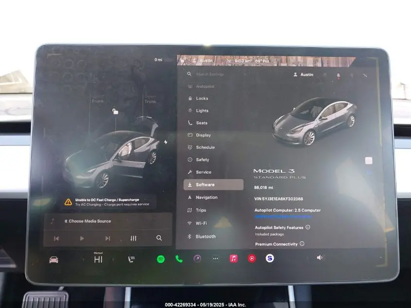 2019 TESLA MODEL 3 LONG RANGE/MID RANGE/STANDARD RANGE/STANDARD RANGE PLUS