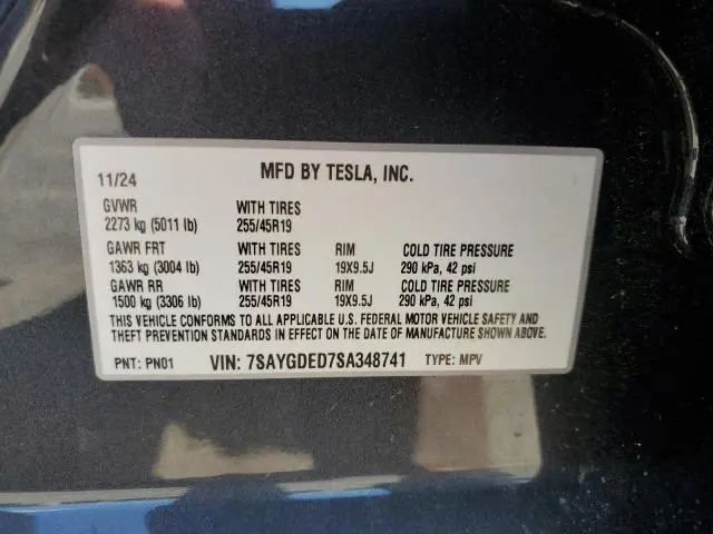 2025 TESLA MODEL Y   