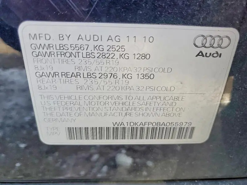 2011 AUDI Q5 PREMIUM PLUS  