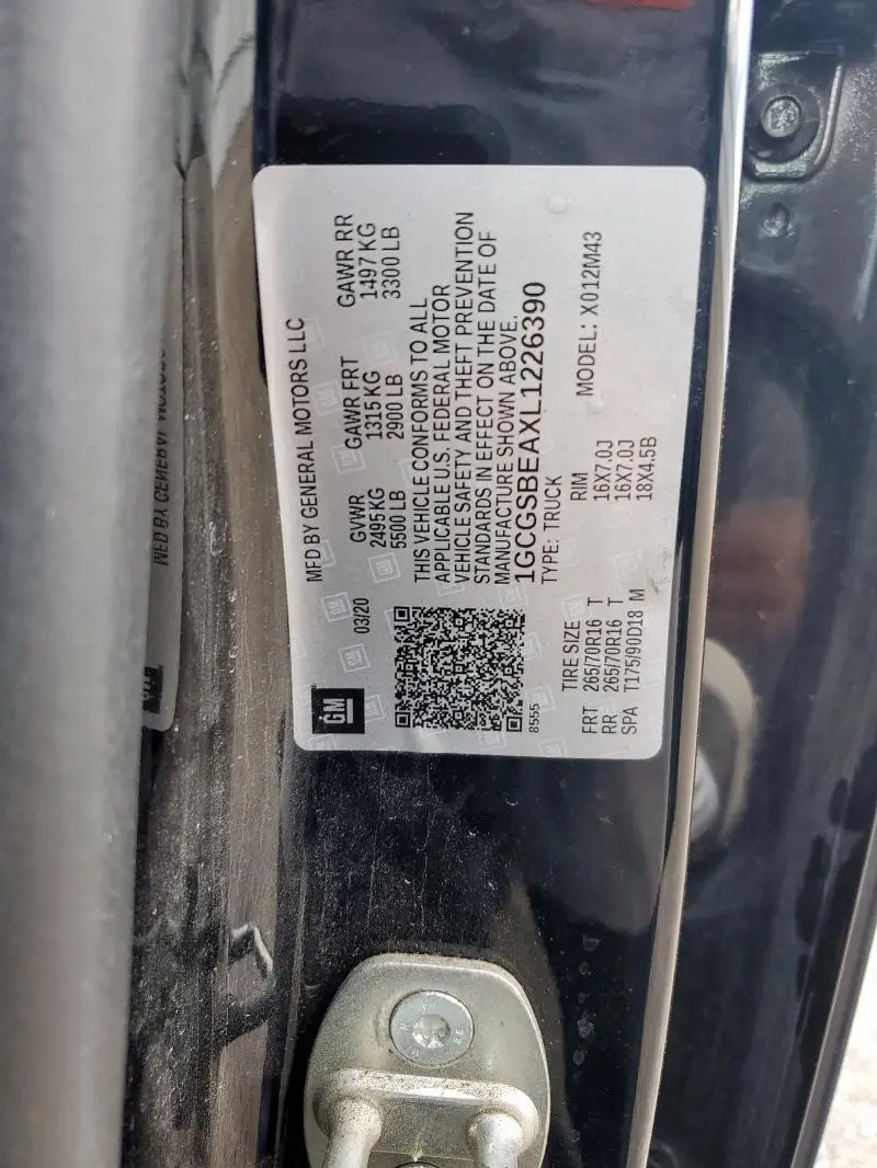 2020 CHEVROLET COLORADO   