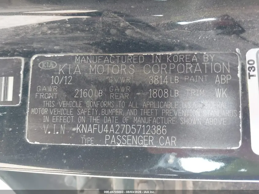 2013 KIA FORTE EX