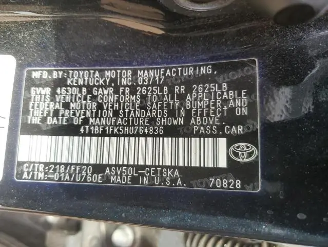 2017 TOYOTA CAMRY LE