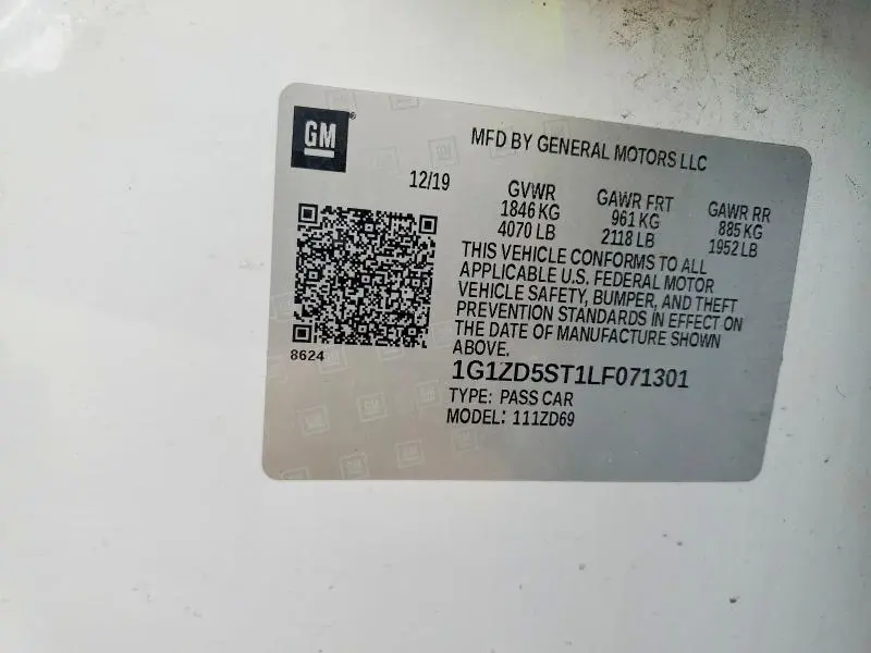 2020 CHEVROLET MALIBU LT  