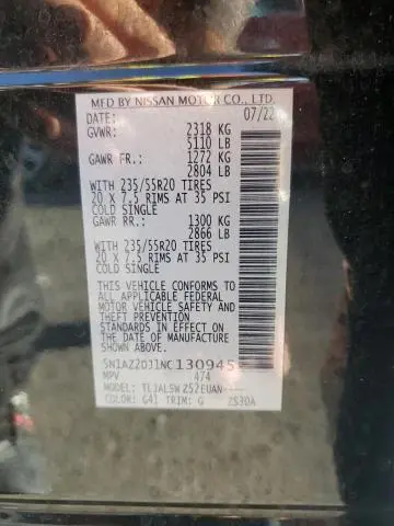 2022 NISSAN MURANO PLATINUM  