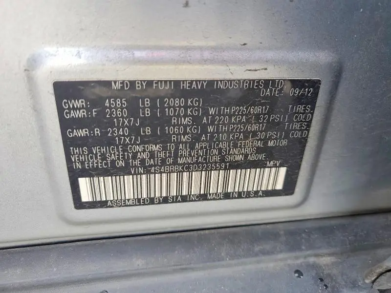 2013 SUBARU OUTBACK 2.5I LIMITED  