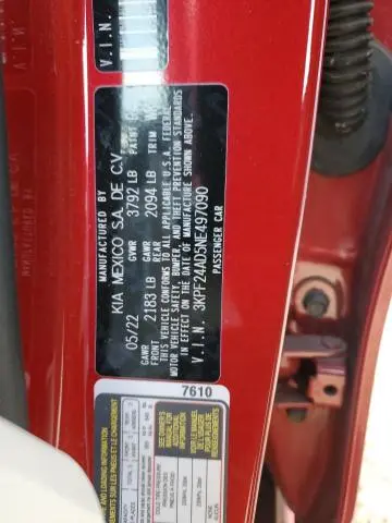 2022 KIA FORTE FE  