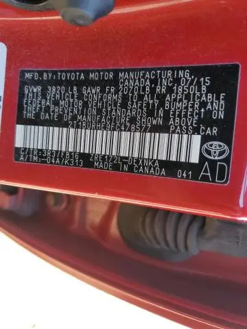 2015 TOYOTA COROLLA L  