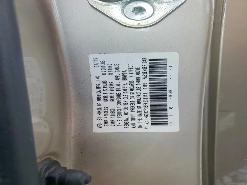 2015 HONDA ACCORD LX  