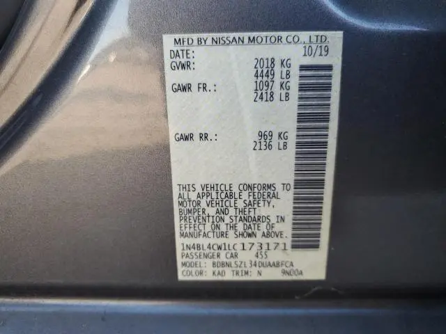 2020 NISSAN ALTIMA SR  