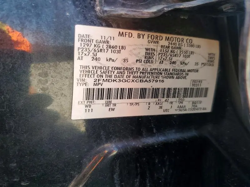 2012 FORD EDGE SE  