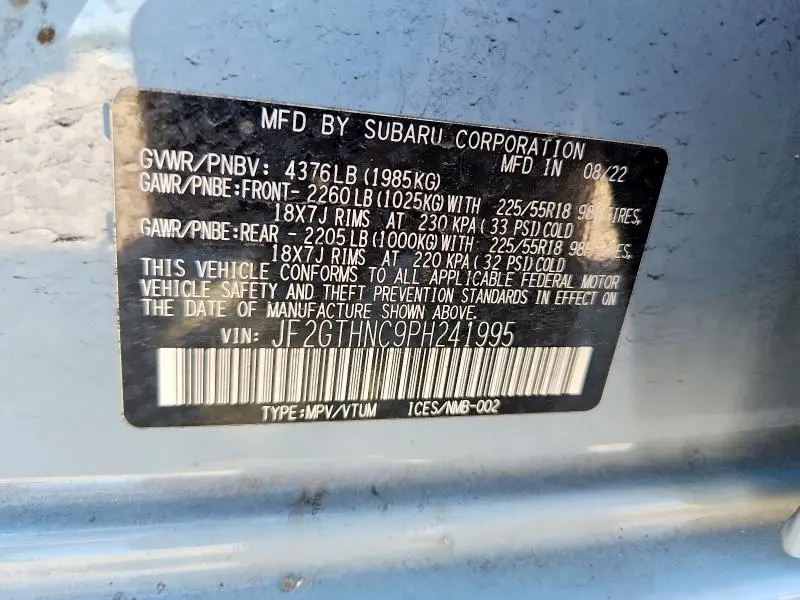 2023 SUBARU CROSSTREK LIMITED  