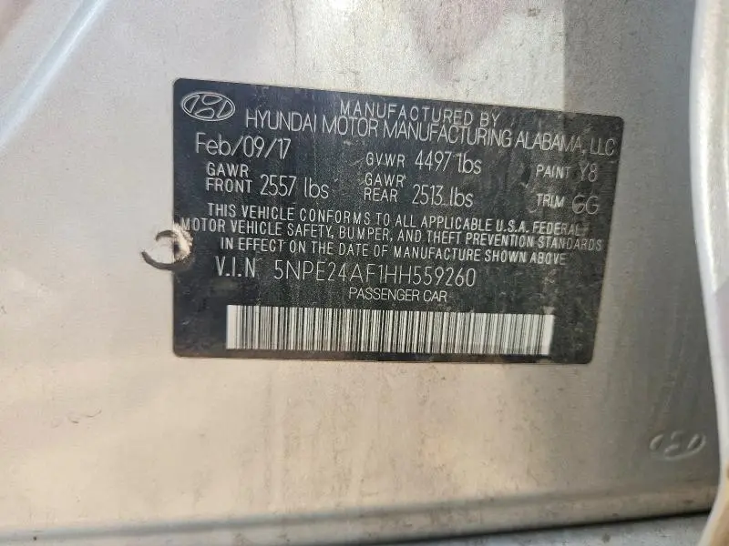 2017 HYUNDAI SONATA SE  