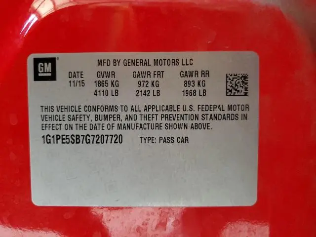 2016 CHEVROLET CRUZE LIMITED LT  
