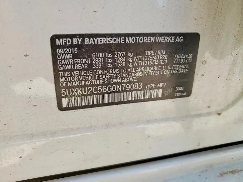 2016 BMW X6 XDRIVE35I  