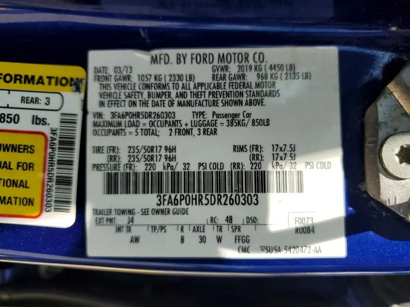 2013 FORD FUSION SE  