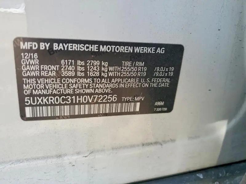 2017 BMW X5 XDRIVE35I  