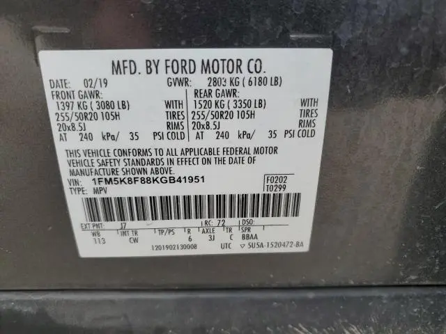 2019 FORD EXPLORER LIMITED