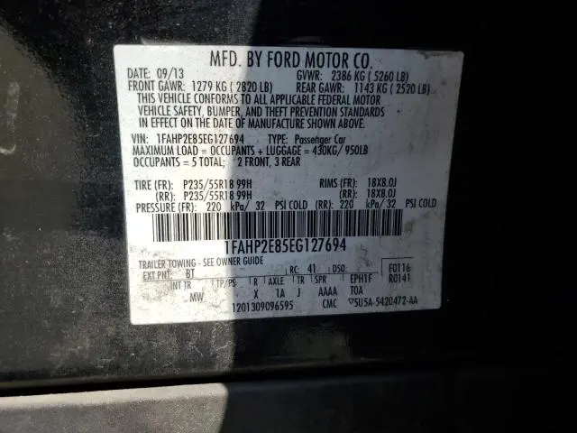 2014 FORD TAURUS SEL  