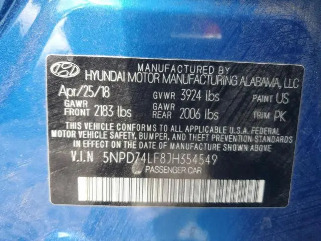 2018 HYUNDAI ELANTRA SE  