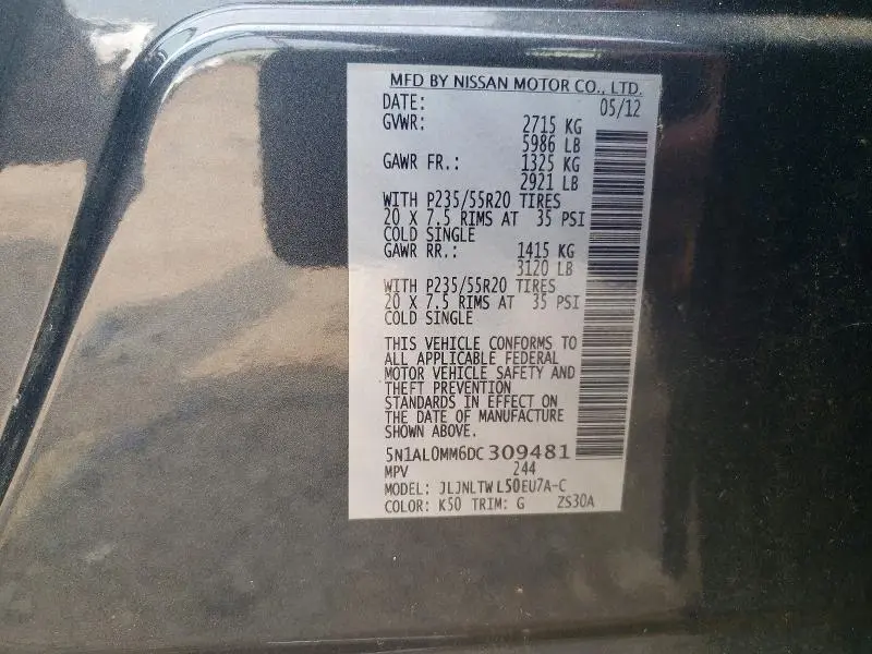 2013 INFINITI JX35 BASE  
