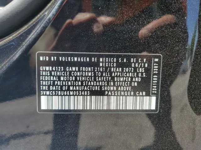 2019 VOLKSWAGEN JETTA S  
