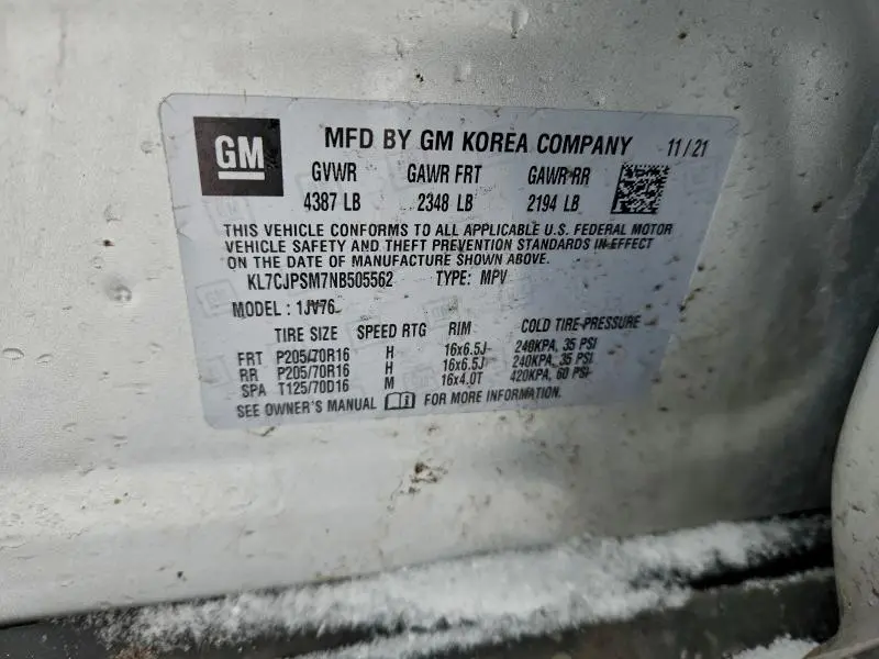 2022 CHEVROLET TRAX 1LT  