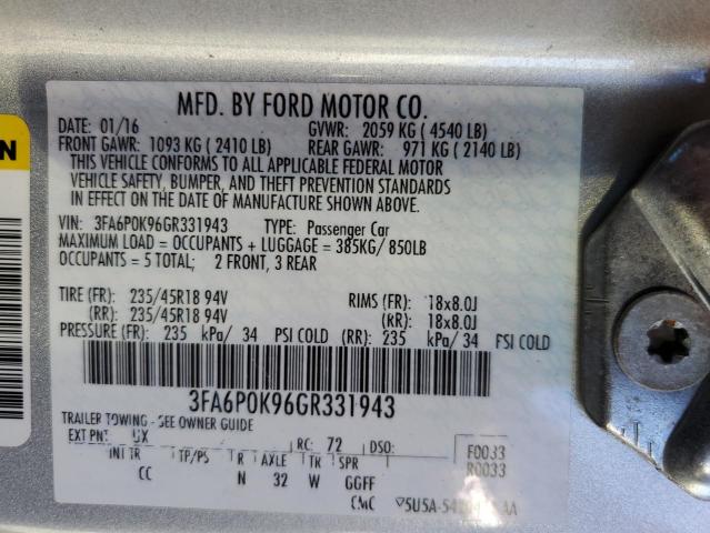 2016 FORD FUSION TITANIUM