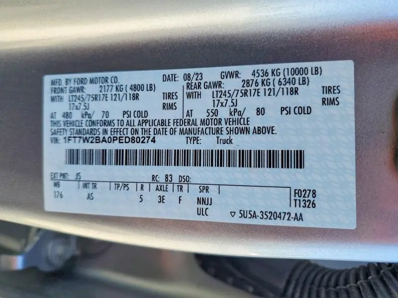 2023 FORD F250 SD XL 4WD 6.8L V8 CREW CAB