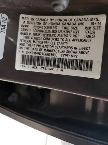 2014 HONDA CR-V EXL  