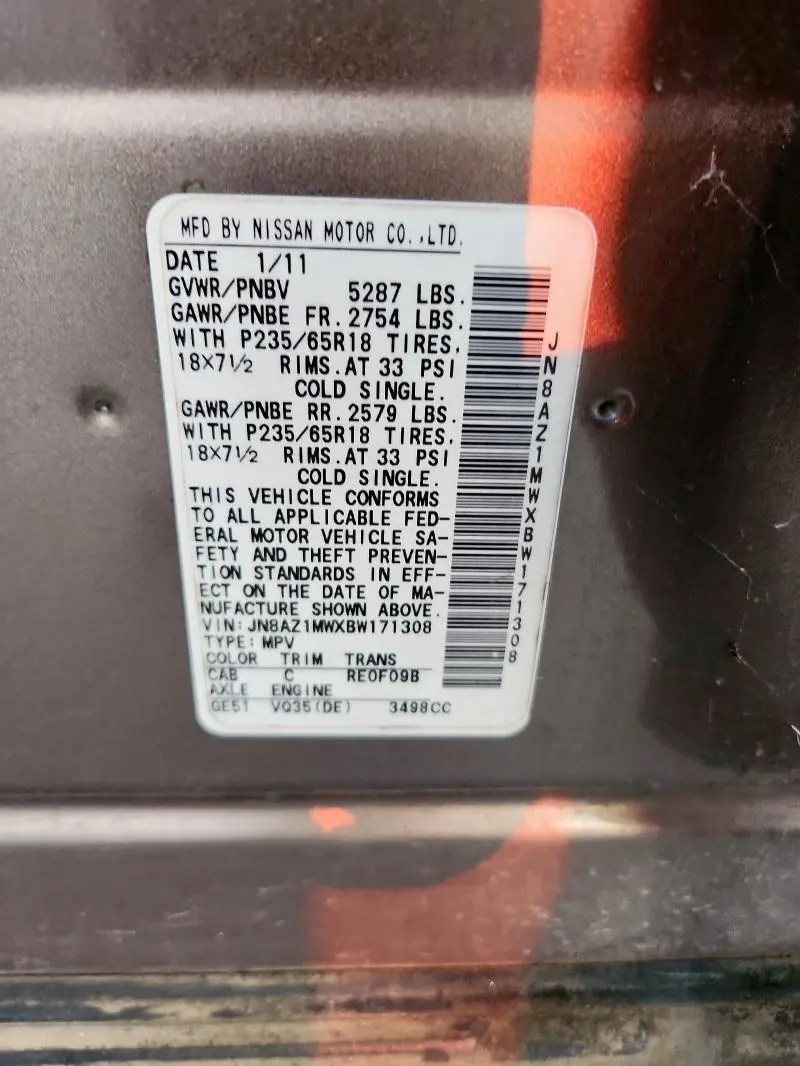 2011 NISSAN MURANO S  