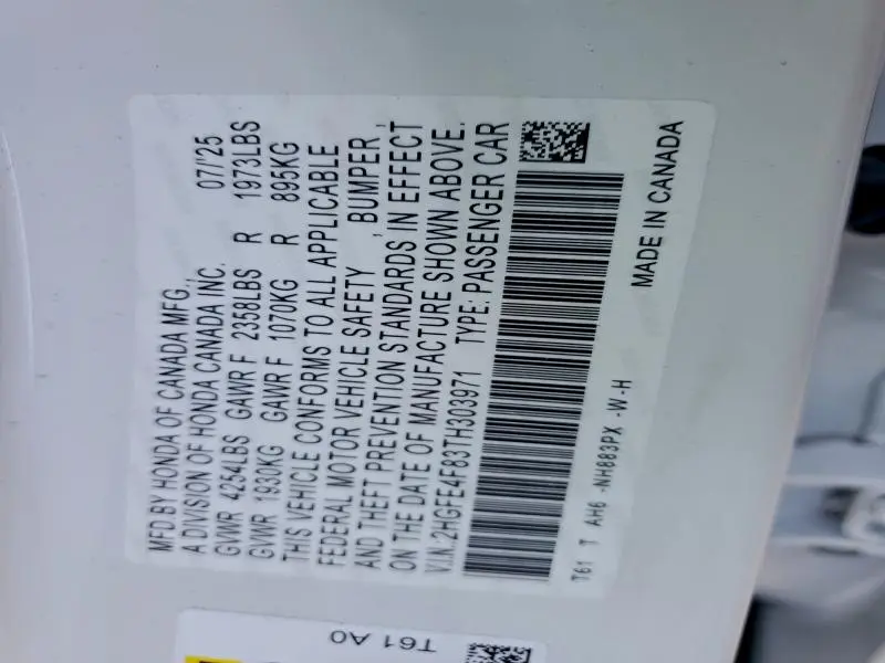 2026 HONDA CIVIC SPORT  