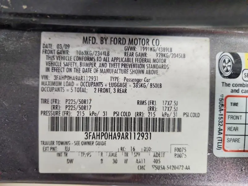 2010 FORD FUSION SE  