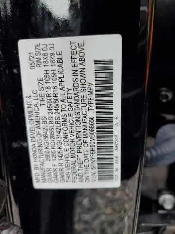 2021 HONDA PILOT EXL  