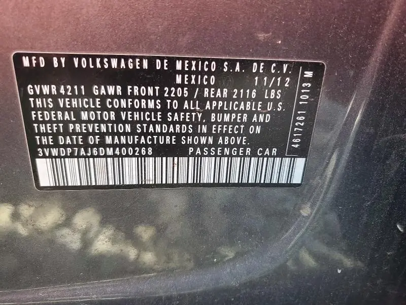 2013 VOLKSWAGEN JETTA SE  