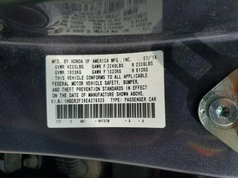 2014 HONDA ACCORD LX  